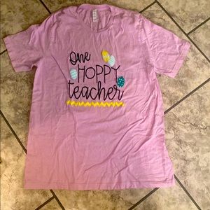 One Hoppy Teacher Easter Tshirt